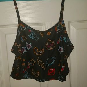 Romwe Neon Pattern Cami Top